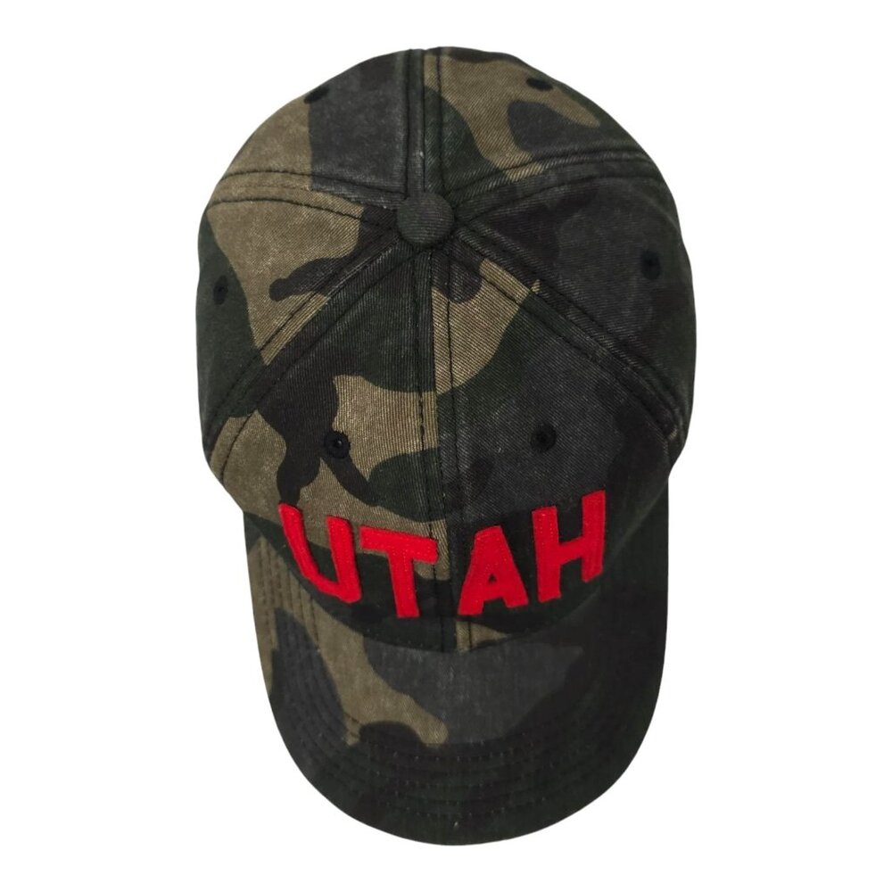 Utah Utes Camo Adjustable Cap Trucker Baseball Hat Stitched Logo Captivating - Picture 6 of 13